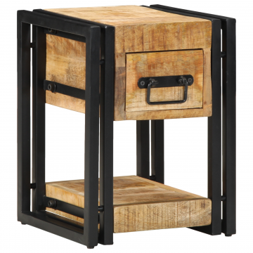 Gossi noptiere 2 piese 40x40x40 cm lemn solid de mango
