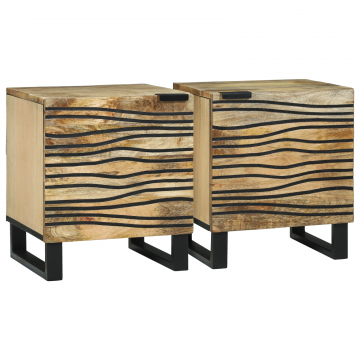 Gossi noptieri 2 buc 40x33.5x46 cm lemn masiv de mango