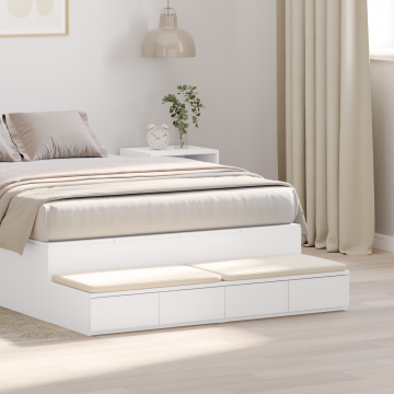 Gossi sertare de pat, alb, 120x36,5x16,5 cm lemn prelucrat