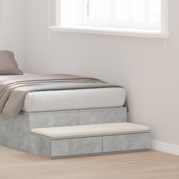 Gossi sertare de pat, gri beton, 80x36,5x16,5 cm lemn prelucrat