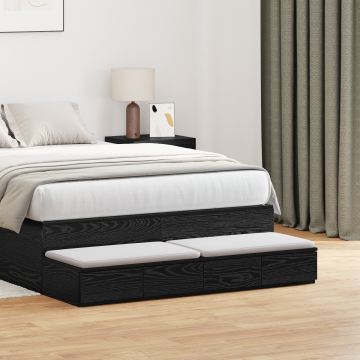 Gossi sertare de pat, negru, 120x36,5x16,5 cm lemn prelucrat