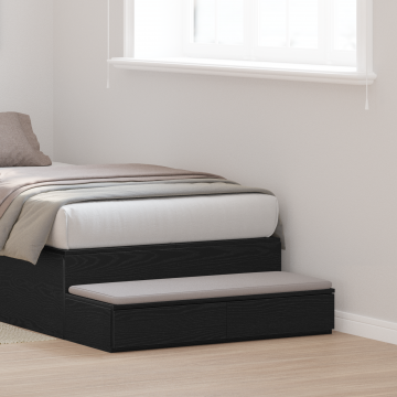 Gossi sertare de pat, negru, 80x36,5x16,5 cm lemn prelucrat