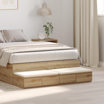 Gossi sertare de pat stejar artizanal 120x36,5x16,5 cm lemn prelucrat