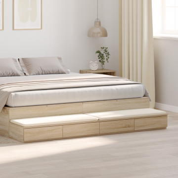 Gossi sertare de pat, stejar sonoma, 200x36,5x16,5 cm lemn prelucrat