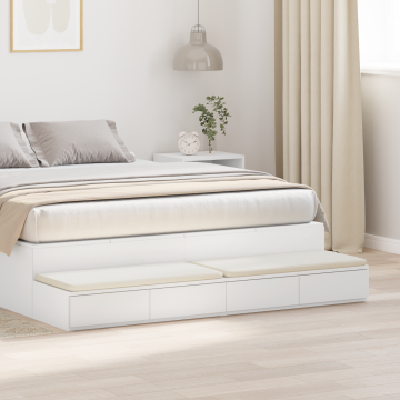 Gossi sertare pentru pat alb 140x36,5x16,5 cm lemn simulat