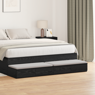 Gossi sertare pentru pat stejar negru 160x36,5x16,5 cm lemn prelucrat