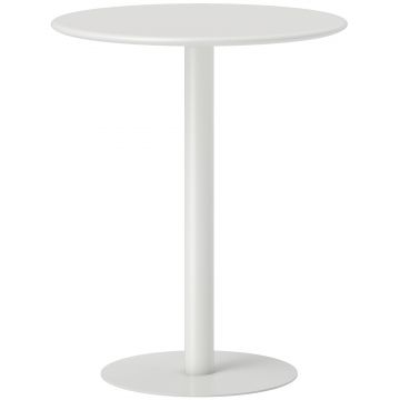 HOMCOM Masă de Dining Rotundă și Modernă pentru 2 Persoane din Oțel, Albă | Aosom Romania