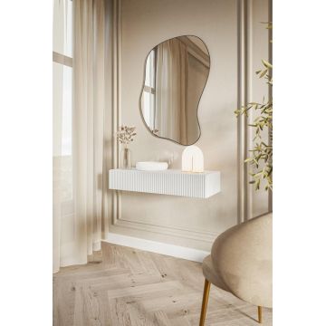 MAA42 - Masuta Consola suspendata Alba, 90 / 110 cm, masa de toaleta cu 1 / 2 sertar(e), cosmetica machiaj, vanity