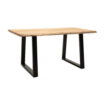 Masa Boho Miles Slim, Pako World, Lemn de salcam, Grosime 3.7 cm, Natural, 160x90x76 cm