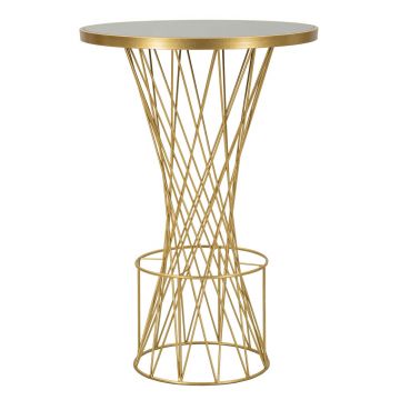 Masa de bar Tower, Mauro Ferretti, 70x103 cm, fier/sticla, auriu/negru