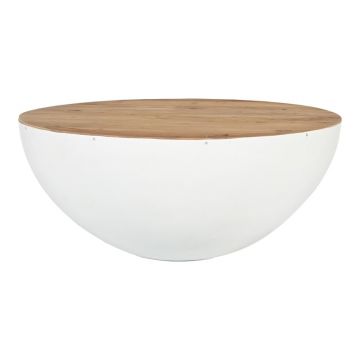 Masa de cafea Boho Coffelty, Pako World, Alb, 90x90x40 cm
