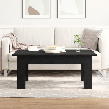 Masa de cafea Gossi neagra din stejar 100x60x42 cm - lemn prelucrat