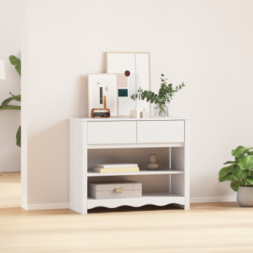 Masa de consola drammen alb 89,5x37x73 cm lemn solid pin
