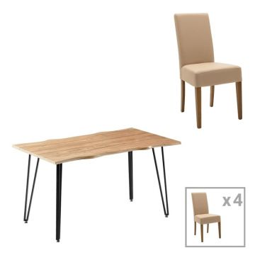 Masa de dining Ditta-Izzac Negru 140x80x76 cm