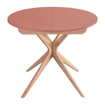 Masă de dining rotundă extensibilă cu blat suplimentar ø 90 cm Jubi – Ragaba