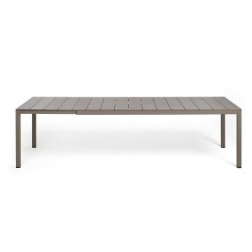 Masa exterior Nardi Rio 210 Alu extensibila  max 280x100cm  baza & top aluminiu  tortora