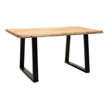 Masa Miles Slim Boho, Pako World, Lemn de salcam, Grosime 3.7 cm, Natural, 200x96x76 cm