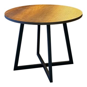 Masa Sarah, Pako World, Nuc, Metal Negru, 90x90x75 cm