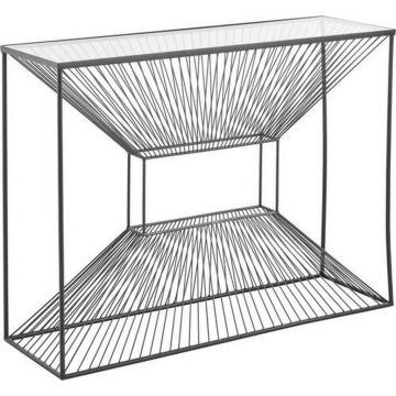 MASĂ TIP CONSOLĂ in metal, sticlă 106/35/80 cm