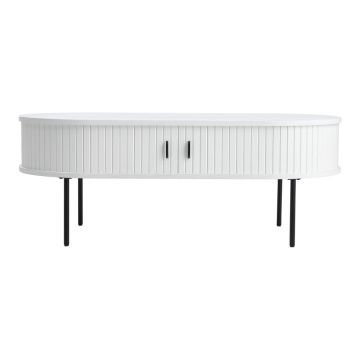Măsuță de cafea albă cu aspect de lemn de stejar 60x120 cm Nola – Unique Furniture