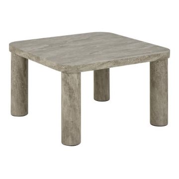 Măsuță de cafea gri deschis cu aspect de marmură 60x60 cm Solano – Actona