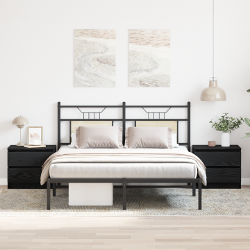Noptiera Gossi 2 buc negru stejar 50x40x43,5 cm din lemn aglomerat