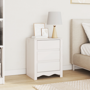 Noptiera Gossi drammen alb 45x35x56 cm lemn masiv pin