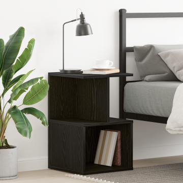 Noptiera Gossi negru stejar 35x35x55 cm din lemn