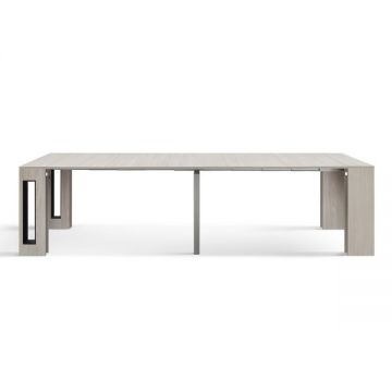 PAZZO DESIGN Masă consolă extensibilă cu suport extensibil Lise, ulm perla, fabricată în Italia, de la 45 la 300 cm | Aosom Romania