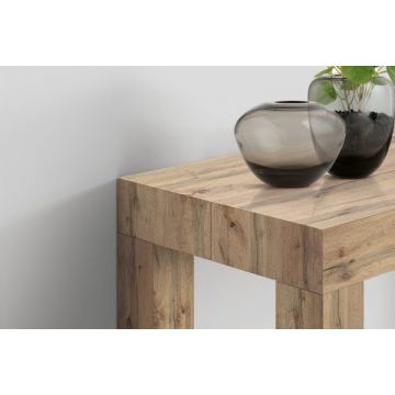 PAZZO DESIGN Masă consolă extensibilă Doris, stejar rustic, laminat, fabricată în Italia, de la 45 la 300 cm | Aosom Romania