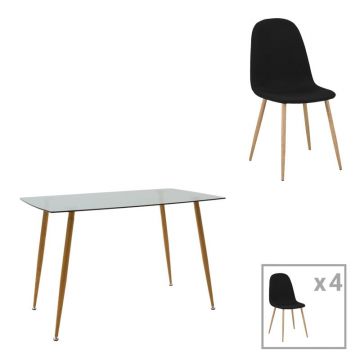 Set dining Chloe-Bella, Pako World, 5 piese, Natural, 120x70x75 cm