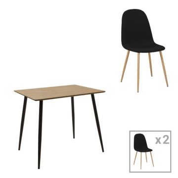 Set dining Cuba-Bella, Pako World, 3 piese, MDF, Sonoma-Gri, 70x70x76 cm