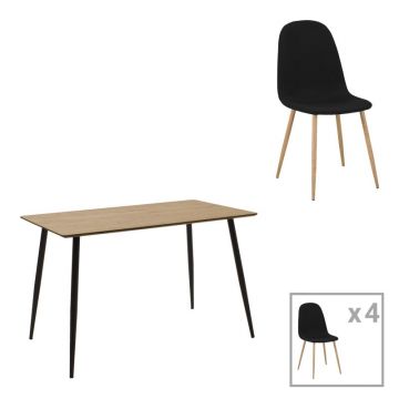 Set dining Cuba-Bella, Pako World, 5 piese, MDF, Sonoma-Gri, 120x70x76 cm