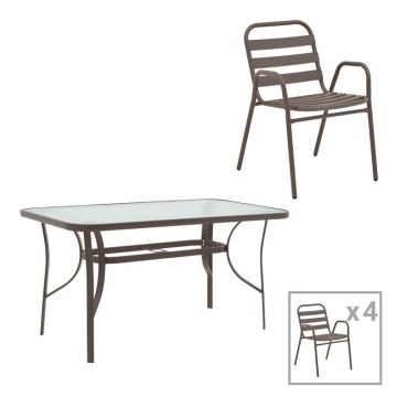 Set dining Ensure-Sussie, Pako World, metal, Maro, 140x80x70 cm