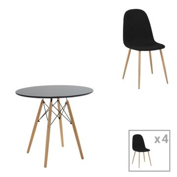 Set dining Julita-Bella, Pako World, 5 piese, MDF, 80x80x73 cm