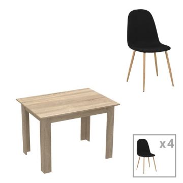 Set dining Manka-Bella, Pako World, MDF, 5 piese, Sonoma, 110x80x70 cm