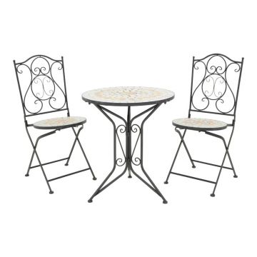 Set dining Sellis, Pako World, 3 piese, Mozaic, Negru