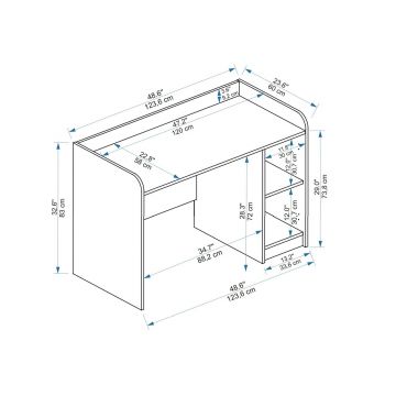 Birou, Arnetti, Luses, 123.6x83x23.6 cm, PAL, Pin Atlantic / Bej