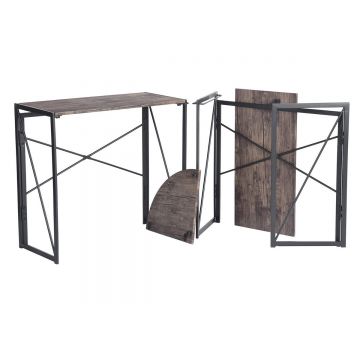 Birou colt, negru si wenge, 38x119.5x75 cm