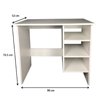 Birou Molde, alb, 90x52x72.5 cm