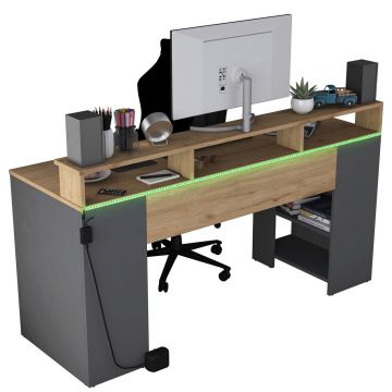 Birou, Rani, HA122, 160x89.5x55 cm, PAL, Nuc / Antracit