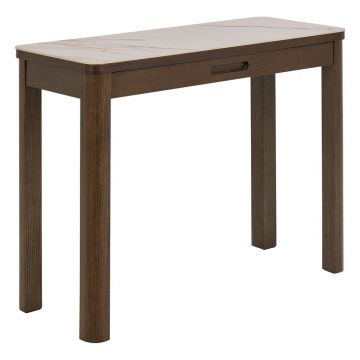 Masă consolă bej-maro închis cu blat ceramic 40x100 cm Southampton – Actona