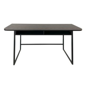 Masă consolă neagră cu aspect de lemn de frasin 40x140 cm Darlington – Actona
