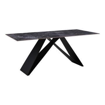Masa de bucatarie Meja, Pako World, Negru, 180x90x76 cm