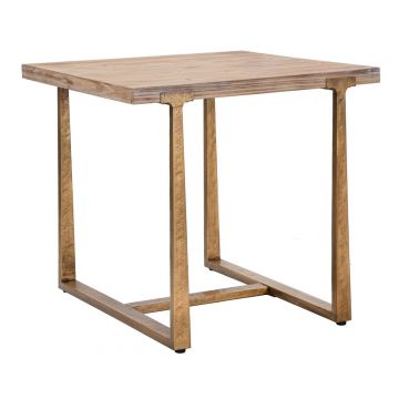 Masa dining Ankara, Mauro Ferretti, 80x80x76 cm, MDF/fier, maro/auriu