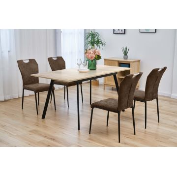 Masa dining extensibila Katalin, stejar, 76.5x80x120-160 cm
