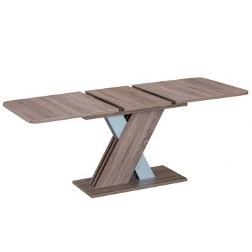 Masa extensibila Exel, gri si trufe, 140-180x85x75 cm