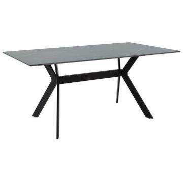 Masa Model Joelle, 180x90x75 cm, Negru/Gri Închis