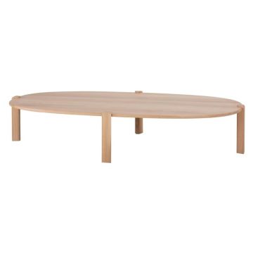 Măsuță de cafea în culoare naturală din lemn de stejar 100x180 cm Kulin – Gazzda