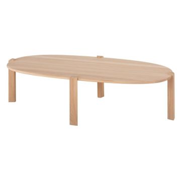 Măsuță de cafea în culoare naturală din lemn de stejar 80x150 cm Kulin – Gazzda